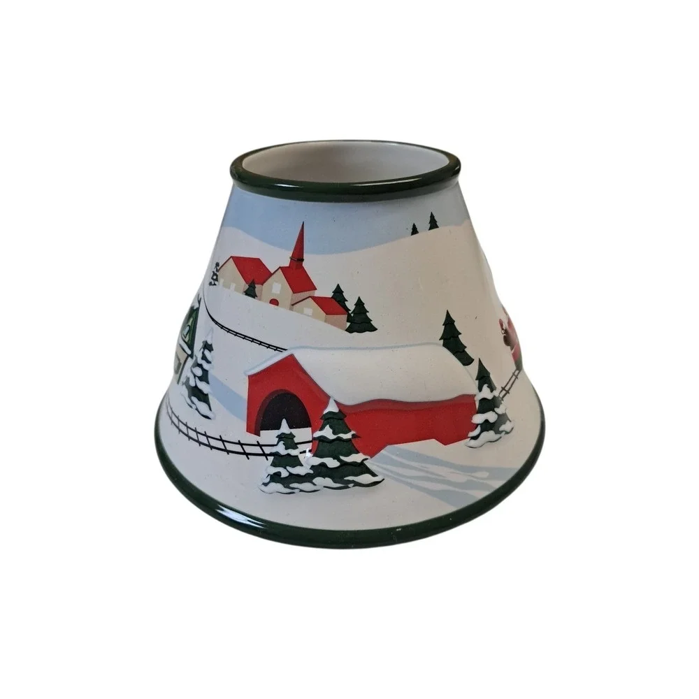 White Barn Candle Co Candle‎ Shade Topper Christmas North Pole Village Scene